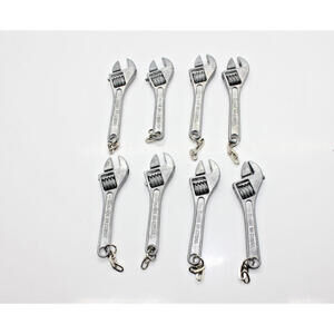 Lot Of 10 Miniature 2.50" Adjustable Wrench Tool Keychain Xmas Ornament